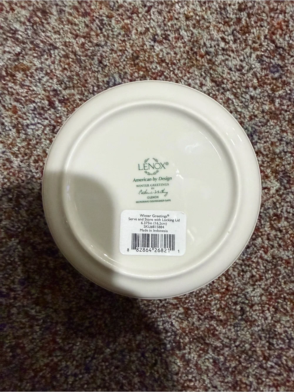 Lenox Winter Greetings Red Cardinal DesignServe & Store with Locking Lid NEW